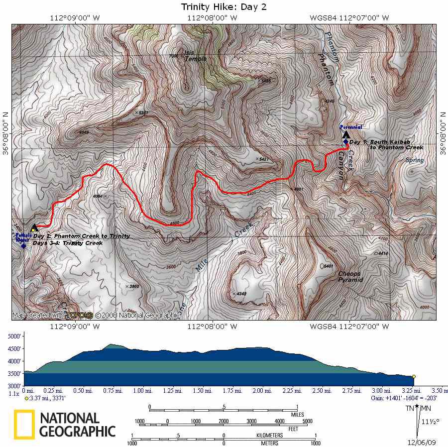 Phantom Creek to Trinity Creek with Elevation Profile