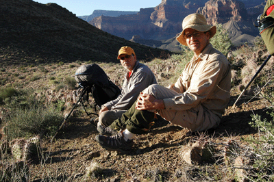 Dennis and John taking an early morning break on the Tonto