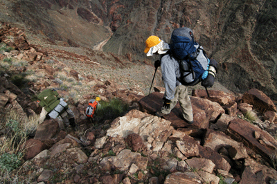 On the descent route to Crystal Rapids