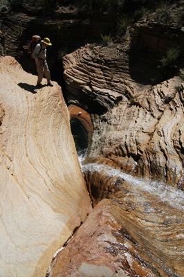 Tempted by a waterfall along the North Bass