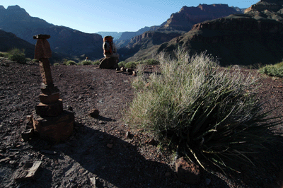 One of the more complex cairns in Grand Canyon