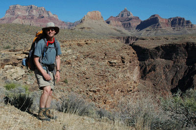 Bill pausing along the Tonto trail for a photo op