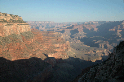 Morning light paints the canyon