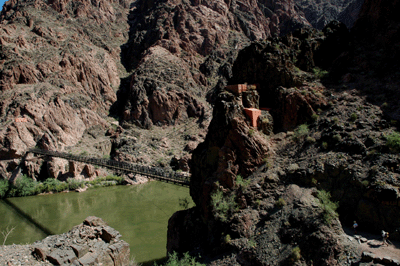 John & Dennis enter the tunnel to the Kaibab suspension bridge